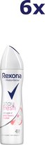 6x Rexona Deodorant Spray White Flower & Lychee 150 ml