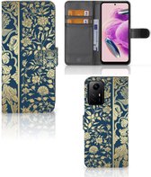 Portefeuille Livre Xiaomi Redmi Note 12S Coque Téléphone Fleurs beiges