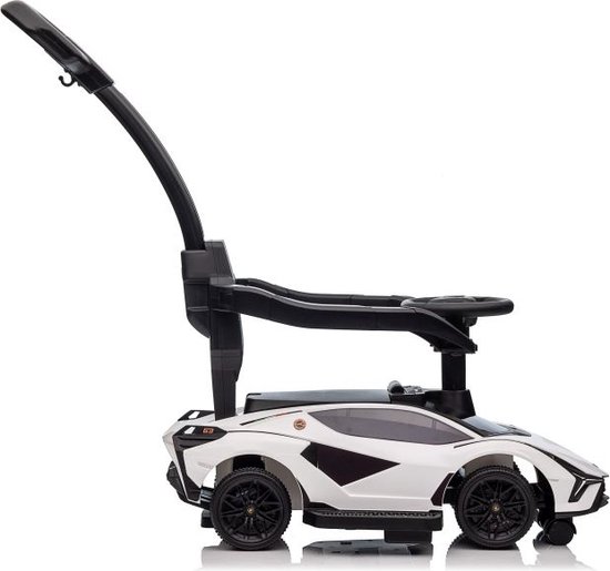 Loopauto - Lamborghini QLS-996T - met duwstang - 85x44x95 cm - wit — afbeelding 5