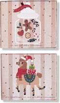 50 Luxe cartes de Noël et du Nouvel An - 9.5x14cm - 10 x 5 cartes doubles avec enveloppes - la collection Happy