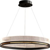 Plafondlamp hanglamp led rond moderne luxe stijl - plafondlamp hangend goudkleurig chique sfeervol - plafondlamp geintegreerde led voor binnen - plafondlamp hangend rond modern design zwart met goud