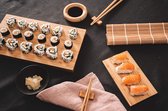 Sushi box voor beginners incl. receptenkaart, complete set met originele Japanse ingrediënten: sushi-rijst, bamboemat, sojasaus, nori-algen, wasabi, gember, eetstokjes