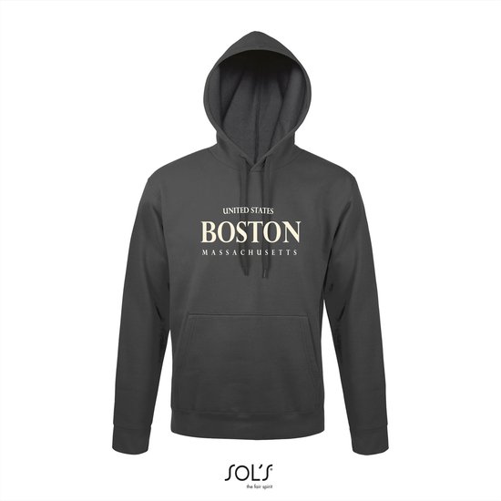 Hoodie 3-205 Boston Massachusetts - Dgrijs, 4xL