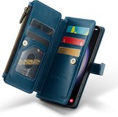 Hoesje geschikt voor Samsung Galaxy S23 - ZipCase Book Cover Case Leer Smaragd Blauw