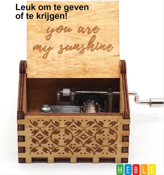 Boîte à Musique Antique En Bois Gravé "You Are My Sunshine" - Cadeau Romantique Anniversaire Saint-Valentin Noël