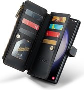 Hoesje geschikt voor Samsung Galaxy S23 Ultra - ZipCase Book Cover Case Leer Obsidiaan Zwart