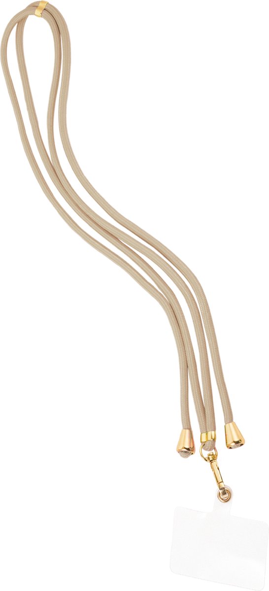 Universeel Telefoonketting -160cm lang- Universeel Telefoonkoord- Koord voor telefoon - Easy Cord- Telefoonbandjes - Ketting voor telefoon - Koord voor telefoon universeel - Koord voor telefoon Samsung en iPhone - Phone Cord- beige