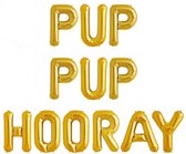 Pup Pup Hooray folie ballonnen set goud - puppy - hond - huisdier - folie ballon - verjaardag - goud