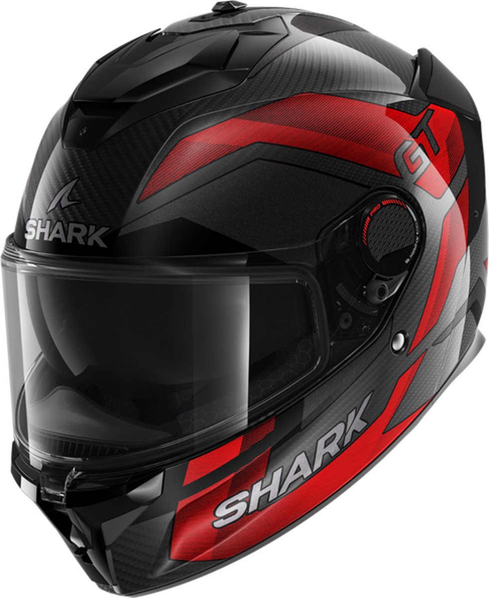 Shark Spartan Gt Pro Ritmo Carbon Carbon Red Chrom DRU XS - Maat XS - Helm