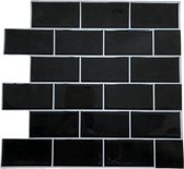 Velox Luxe Muurstickers - Zwarte Tegels - Badkamer, Keuken - Zelfklevend - Waterafstotend - 10 Stuks