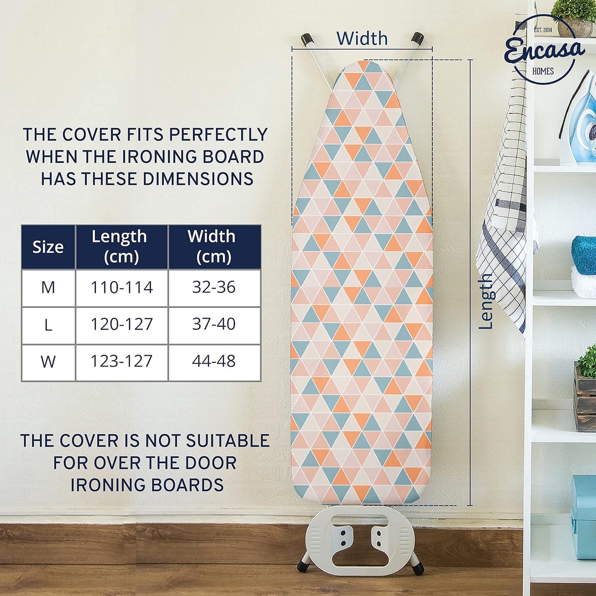 Strijkplankovertrek 'Luxury Line' met extra dikke bekleding (geschikt voor standaard planken van grootte van 125 x 39 cm) blokken - vervanging voor huis en hotel