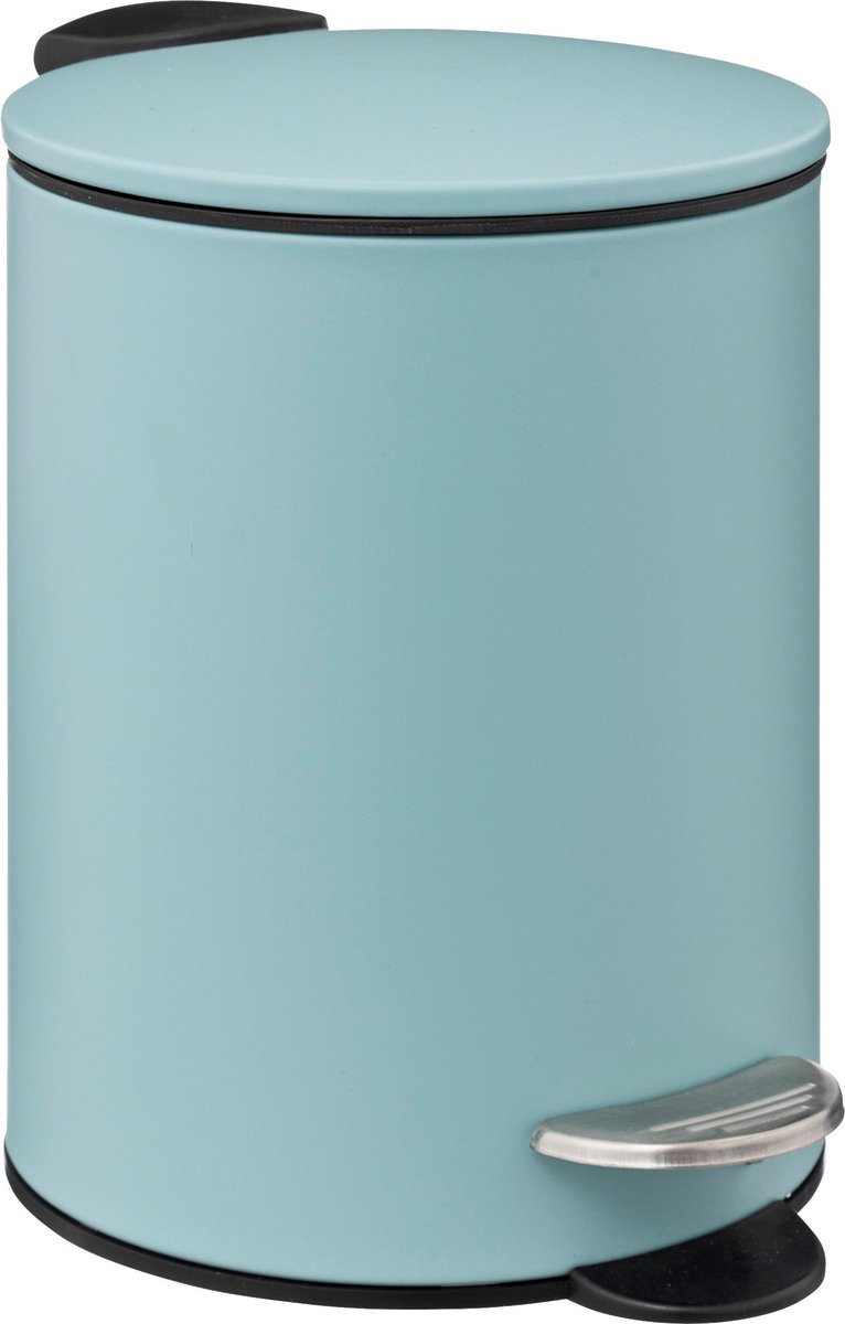 5Five Afvalemmer Stijlvol & Compact - Softclose - 3L - Blauw Art