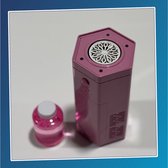 Oplaadbare Vuurwerk Bellenblaasmachine - Roze - 12 ogen - inclusief Led verlichting en vuurwerkgeluiden - Bubblemachine