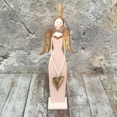 Saga engel hout 43 cm - kerstdecoratie