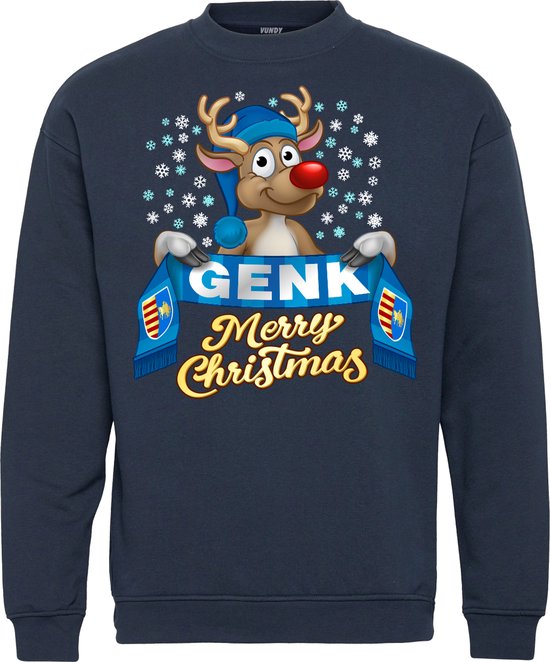 Kersttrui Genk | Foute Kersttrui Dames Heren | Kerstcadeau | KRC Genk supporter | Navy | maat L