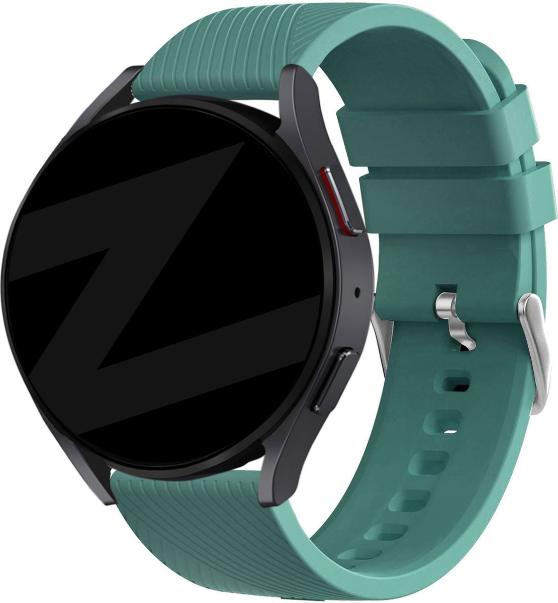 Bandz universeel 20mm siliconen band 'Deluxe' geschikt voor Samsung Galaxy Watch Active 1/2 40 & 44mm / Watch 1 42mm / Watch 3 41mm / Gear Sport / Polar Ignite 1-2-3 / Unite / Pacer - Hoogwaardig siliconen materiaal - dennengroen