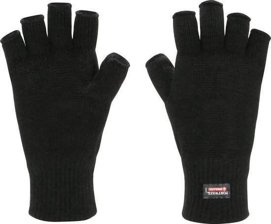 Vingerloze handschoenen Unisex - Zwart - Voering van Insulatex™ voor warmte en comfort - Handschoenen zonder vingertoppen - Fingerless gloves