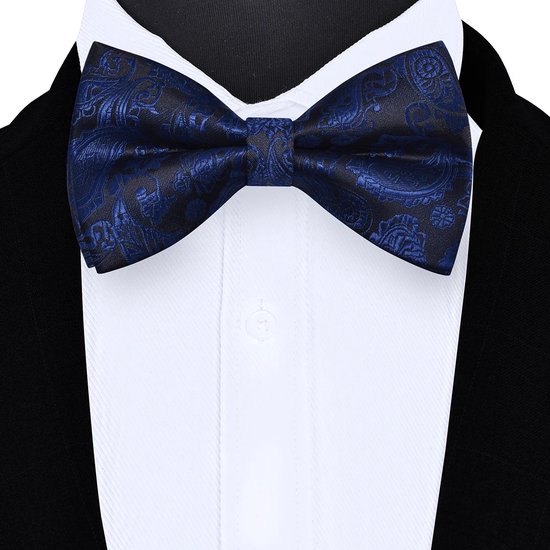 Sorprese Noeud papillon - Paisley - 100% soie - bleu foncé - noeud papillon - noeud - noeud papillon