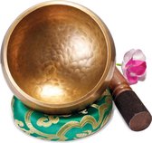 Grote Originele Tibetaanse Klankschaal – 13cm. Klankschaal Set met Klepel en Klankschaalkussen in Lokta Papieren Geschenkdoos. Singing Bowl uit Tibet