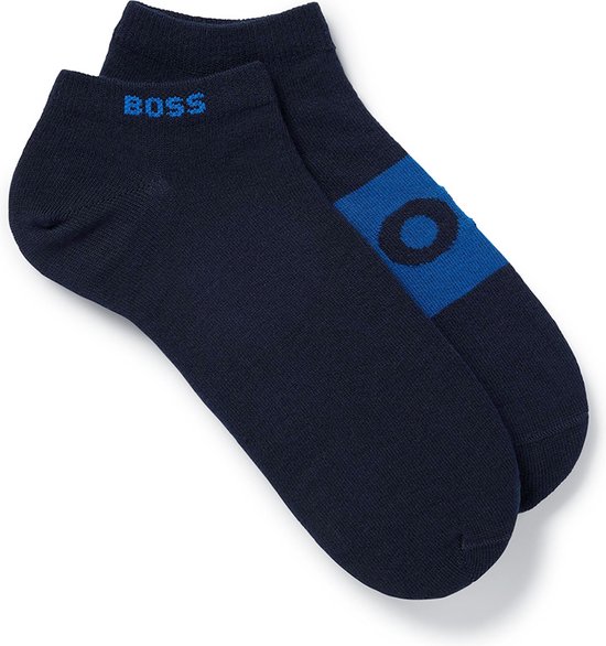 Hugo Boss BOSS 2P sneakersokken basic logo blauw - 43-46