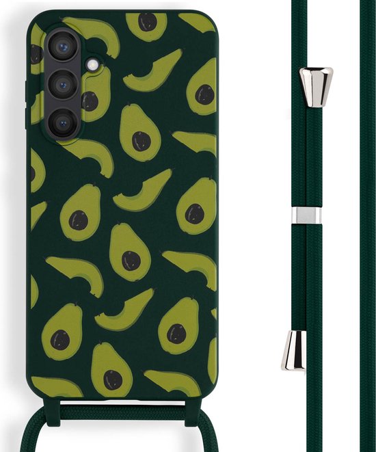 Foto: Imoshion hoesje geschikt voor samsung galaxy s23 fe hoesje met koord imoshion siliconen design hoesje met koord groen avocado green