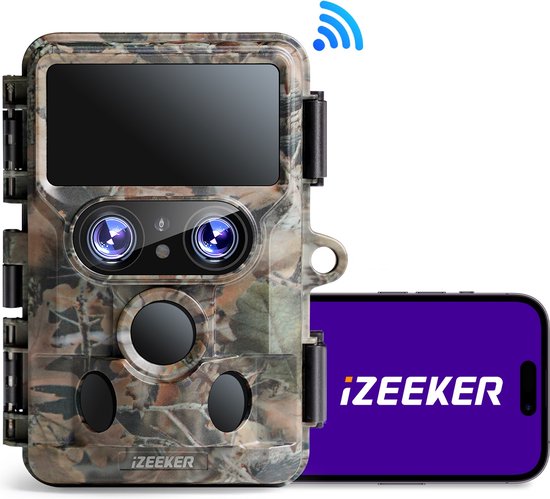 iZEEKER iG600 Wildcamera WiFi Bluetooth met Dual Lens - 4K 48MP - Starlight Nachtzicht - Triggertijd 0,1s