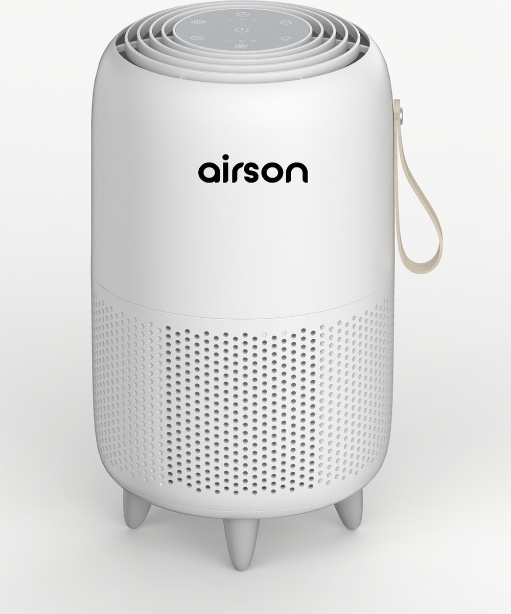Airson Luchtreiniger - Air Purifier - met vervangbaar HEPA 13 filter + Koolstoffilter - Werkt tegen huisstofmijt, hooikoots, allergie en stof - Inclusief Slaapstand - Luchtkwaliteit Indicator