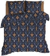Satin d'Or Belgravia Dekbedovertrek - Extra breed - 260x200/220 cm - Blauw/Terra