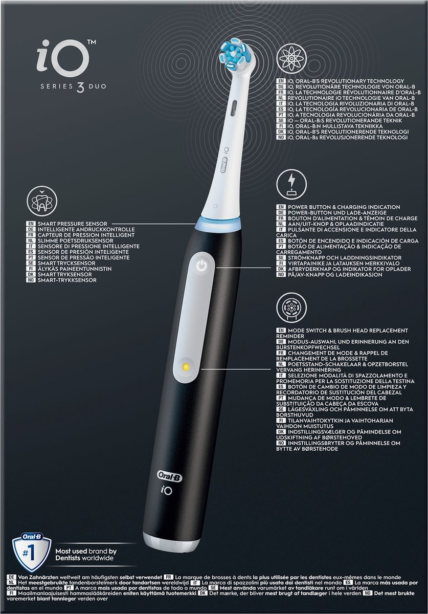 Afbeelding 3 van Oral-B iO 3 Elektrische Tandenborstel - Duo Zwart en Roze