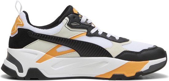 PUMA Trinity Heren Sneakers - PUMA White-PUMA Black-Vapor Gray-Clementine - Maat 45