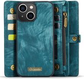 Coque iPhone 15 - CaseMe 008 2-en-1 Book Case & Back Cover avec portefeuille - Blauw