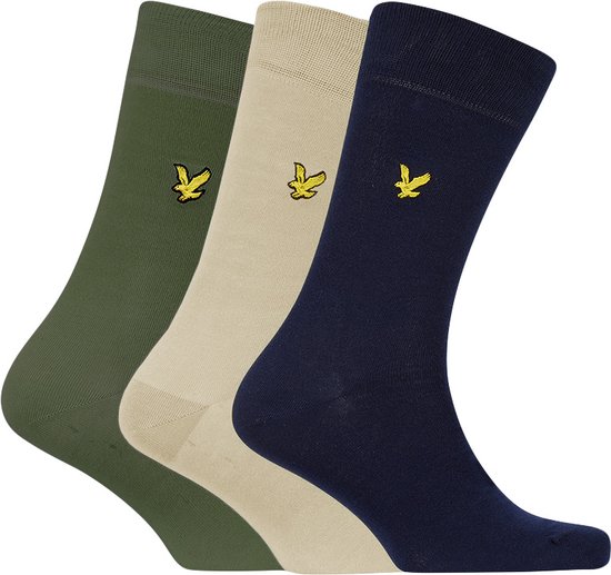 3-pack sokken angus blauw, beige, groen