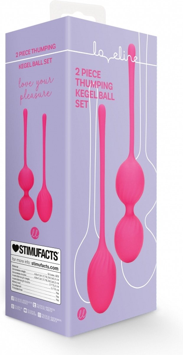 Goedkoopste 2 Piece Thumping Kegel Ball Set - Wild Strawberry