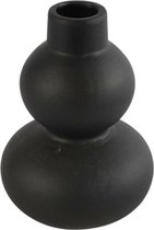 Vaas Abigail 15 cm - Vazen - Zwarte Vaas - Modern - Decoratievaas - Vaasje - Zwart - Keramieken vaas