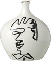 Vase Parlane Picasso blanc 18 cm - vase décoratif - vase en céramique - vase d'art - pot de fleurs d'intérieur - vases en céramique - vase pour la table