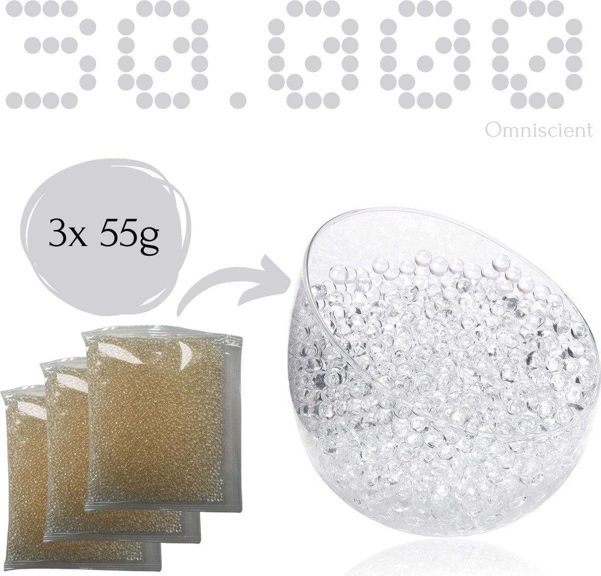 Waterparels Transparant 30.000 Stuks Gelballetjes Waterbeads Waterabsorberende Balletjes