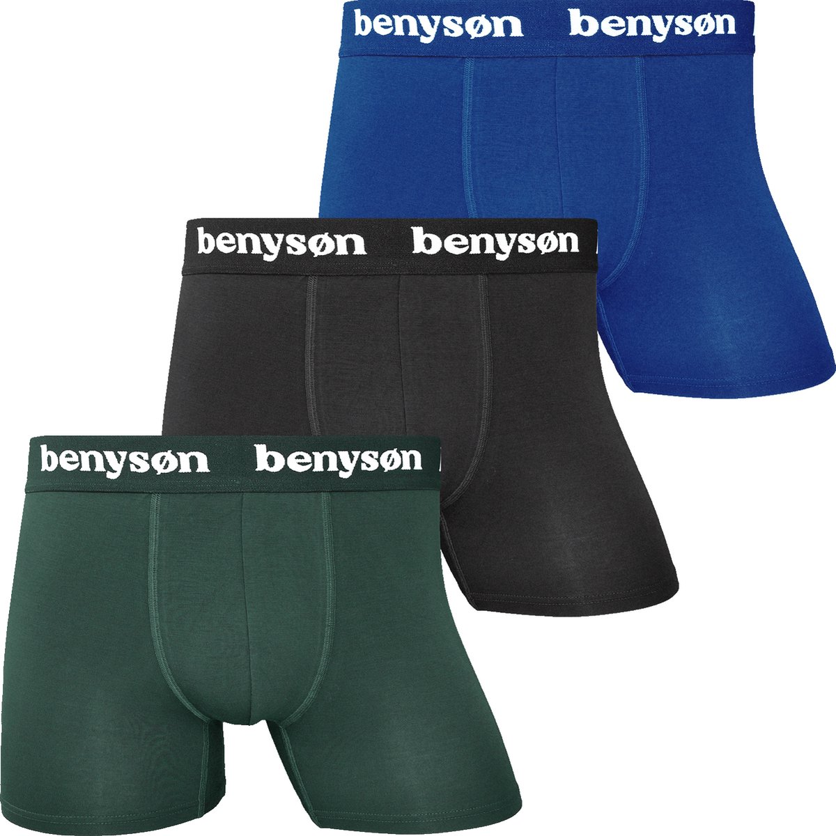 Heren boxershorts Benyson 3 pack effen kleuren XL