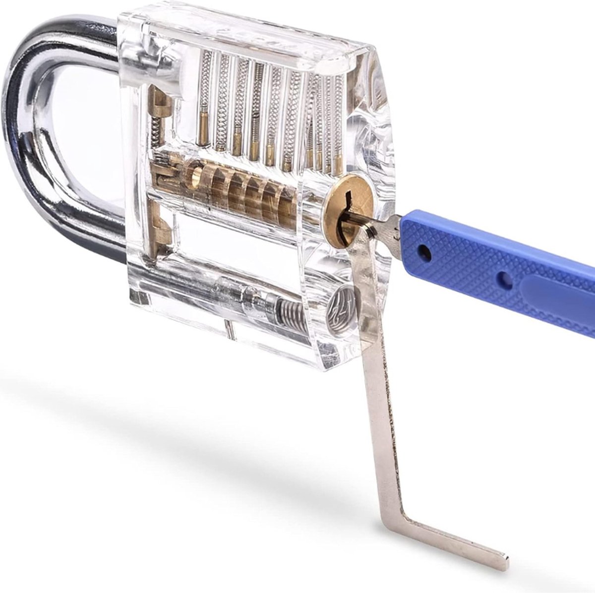 Lockpick Set – met Hangslot Professionele Kwaliteit – Oefenslot met Gebruiksaanwijzing – met Opbergtas — cadeau in Hobby - foto 5