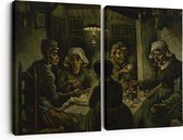 Artaza Peinture sur Toile Diptyque Les Mangeurs de Pommes de Terre - Vincent van Gogh - 120x80 - Photo sur Toile - Impression sur Toile