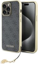 Guess 4G Charms Back Case - Geschikt voor Apple iPhone 15 Pro Max (6.7") - Grijs