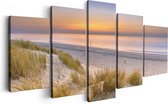 Artaza Canvas Schilderij Vijfluik Strand en Zee vanuit de Duinen - 200x100 - Groot - Foto Op Canvas - Canvas Print