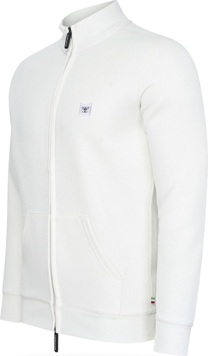 Cappuccino Italia - Heren Sweaters Fleece Zip Jack - Wit - Maat M