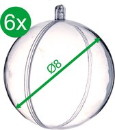6x boules acryliques Ø8cm boules en plexiglas transparent DIY boules de Noël de Pâques pendentif décoratif à remplir kit de bricolage divisible