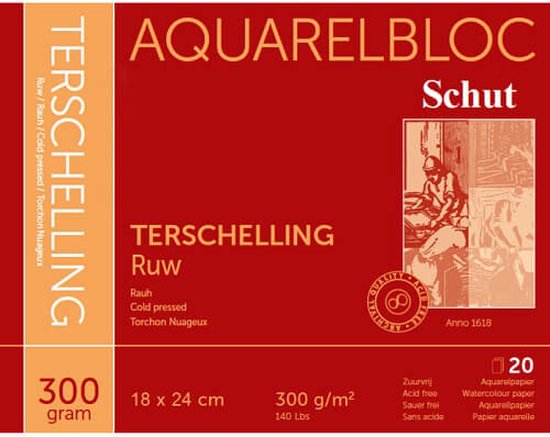 Schut Terschelling Bloc aquarelle brut 300 g 18 x 24