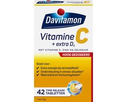 Davitamon Vitamine C Forte + Extra vitamine D3 Time-Release- 42 Tabletten - Voedingssupplement
