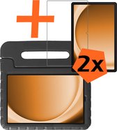 Hoesje - Geschikt voor Samsung Galaxy Tab A9 Plus - Met 2x Screenprotector - Kinderhoes Shockproof Bumper - Kidsproof Case - Tablet Hoes - Kinder Hoes Cover - Zwart