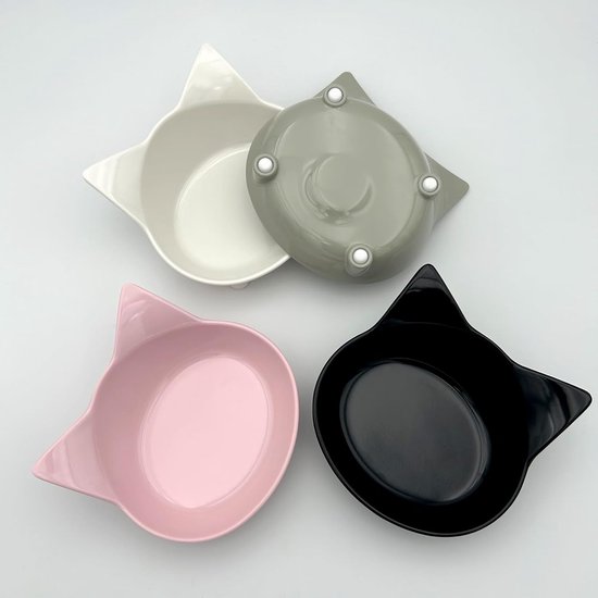 10 stuks voerbak voor katten, vlakke kattenkom, kattenbak