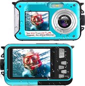 Waterdichte digitale camera Full HD 2,7K 48 MP videorecorder Selfie Dubbele schermen, voor onder andere snorkelen.
