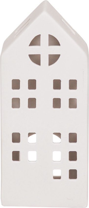 Housevitamin Hoog Huis Waxinelichthouder-Wit -8,5x6,5x19,5cm