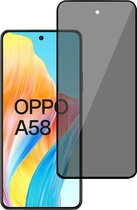 Screenprotector geschikt voor Oppo A58 4G Privé - Privacy Beschermglas - Privacy Proteqt+